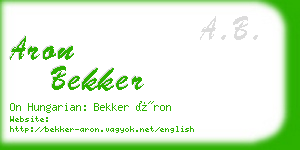 aron bekker business card